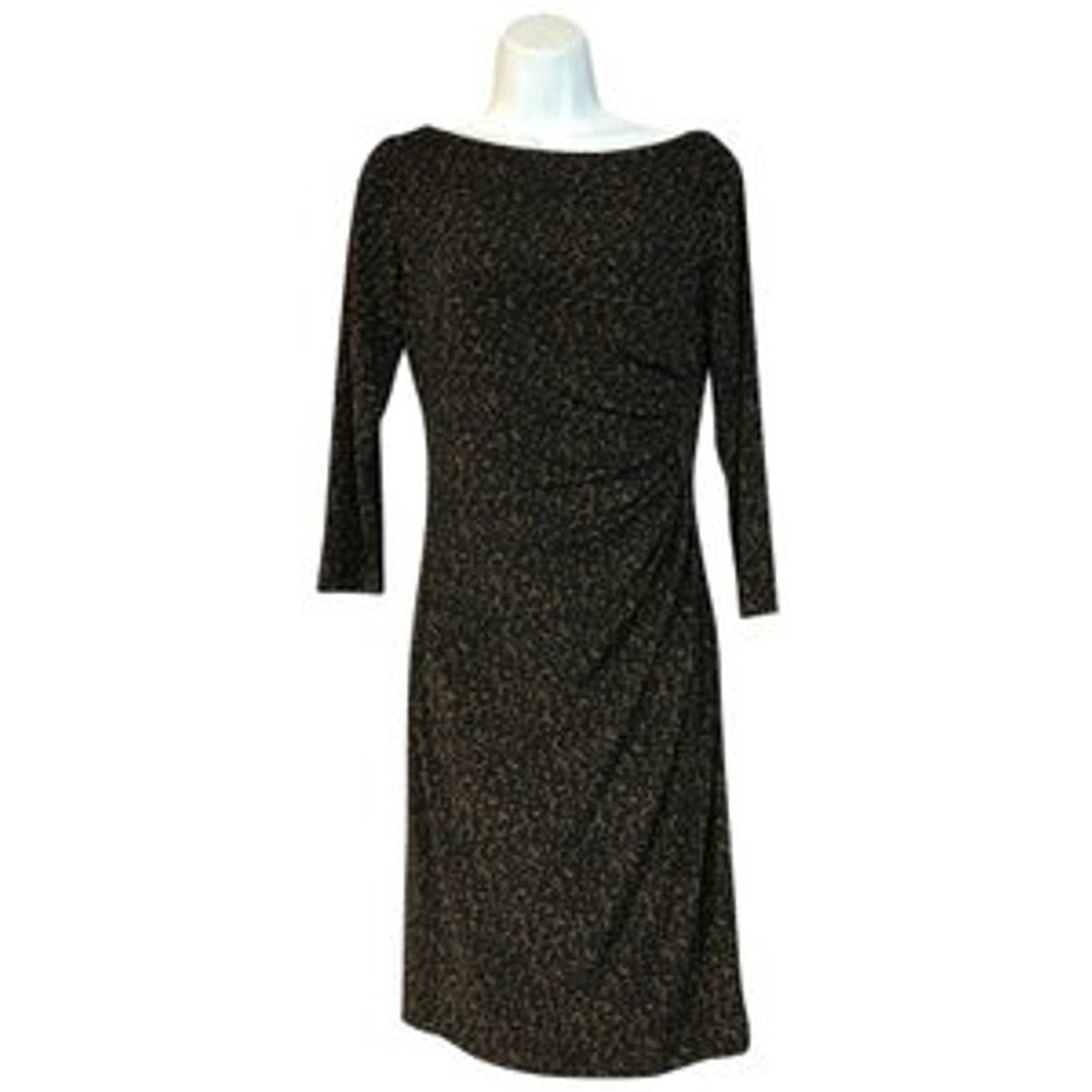LAUREN RALPH LAUREN ANIMAL PRINT STRETCH POLY DRESS 4